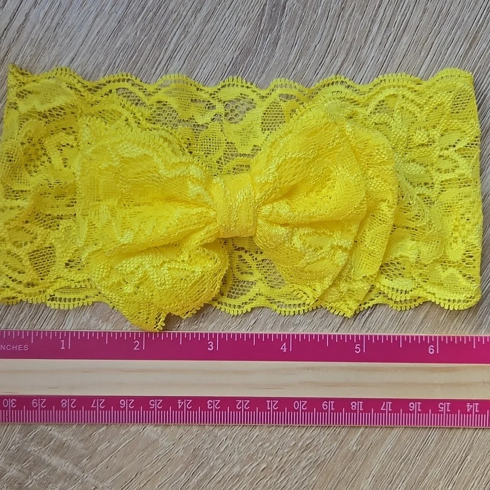 ​Baby Girls Lace Bow Headbands Set Soft Elastic Wide Hairbands Infants & Toddler